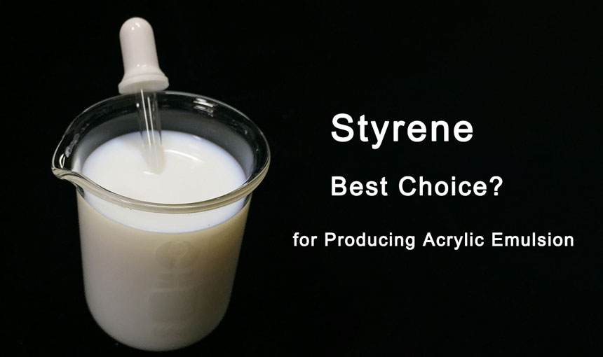 Styrene for waterborne acrylic emulsion